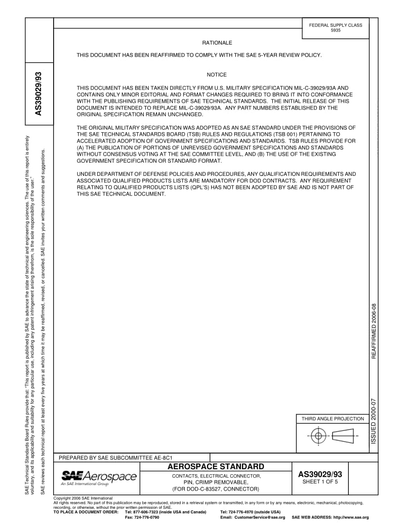 SAE-AS-39029-93-2000-R2006.pdf_第1页