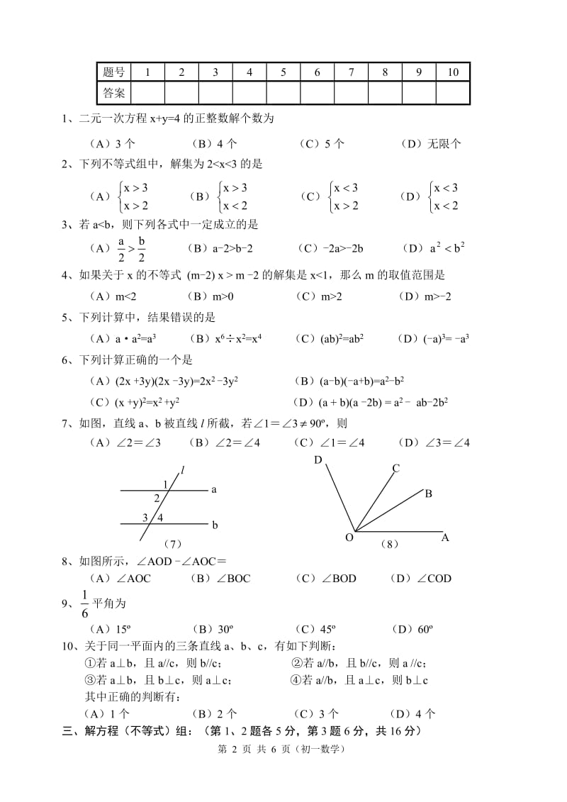 七年级数学下学期测试卷.doc_第2页