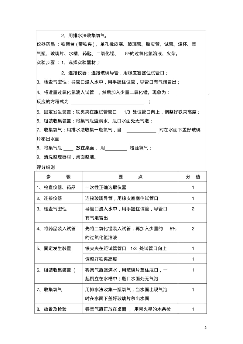 2013年安徽省六安市中考化学实验操作考试训练.pdf_第2页