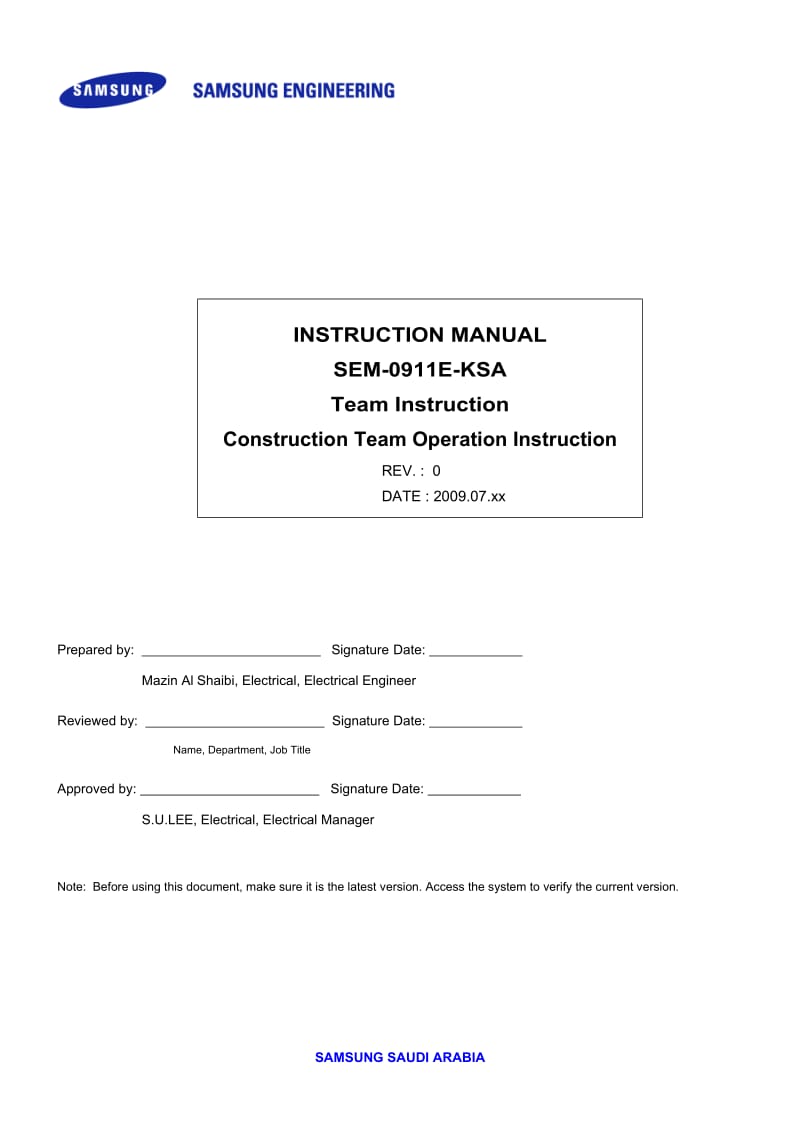 SEM-0911E-KSA Construction Team operation Instruction Rev0.doc_第1页