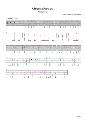 Greensleeves (2)古典吉他谱 指弹吉他谱.pdf
