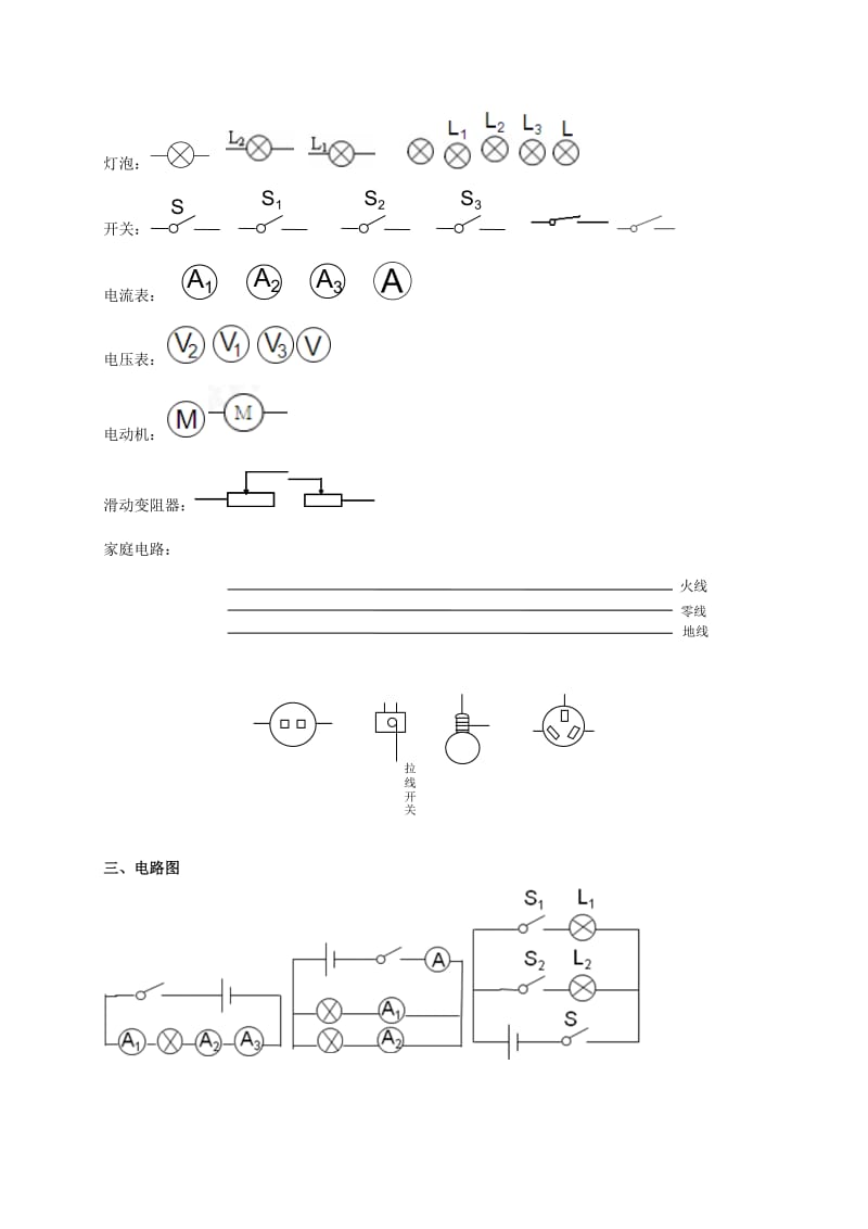 九年级物理电学元件符号、简单电路图、实物图大全.docx_第2页