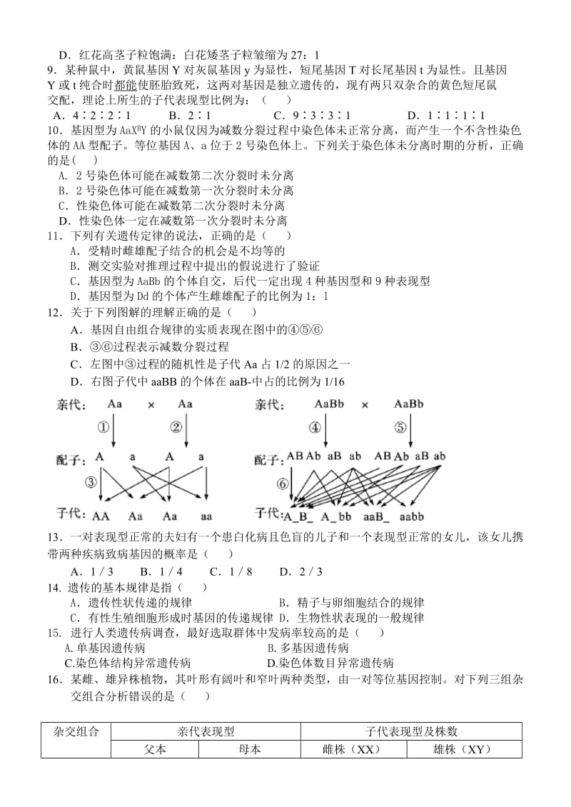 专题强化5(遗传).doc_第2页