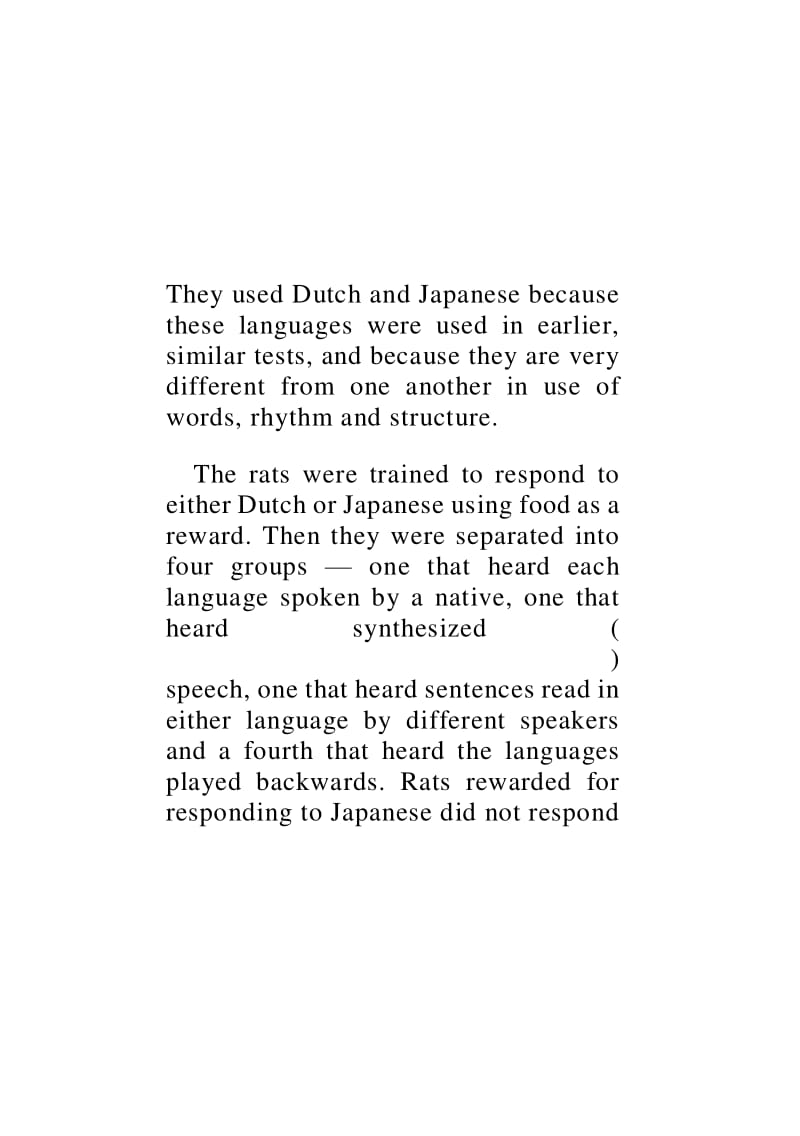 大学英语快速阅读College English.1附习题8RATS HAVE HEAD FOR LANGUAGE..pdf_第2页