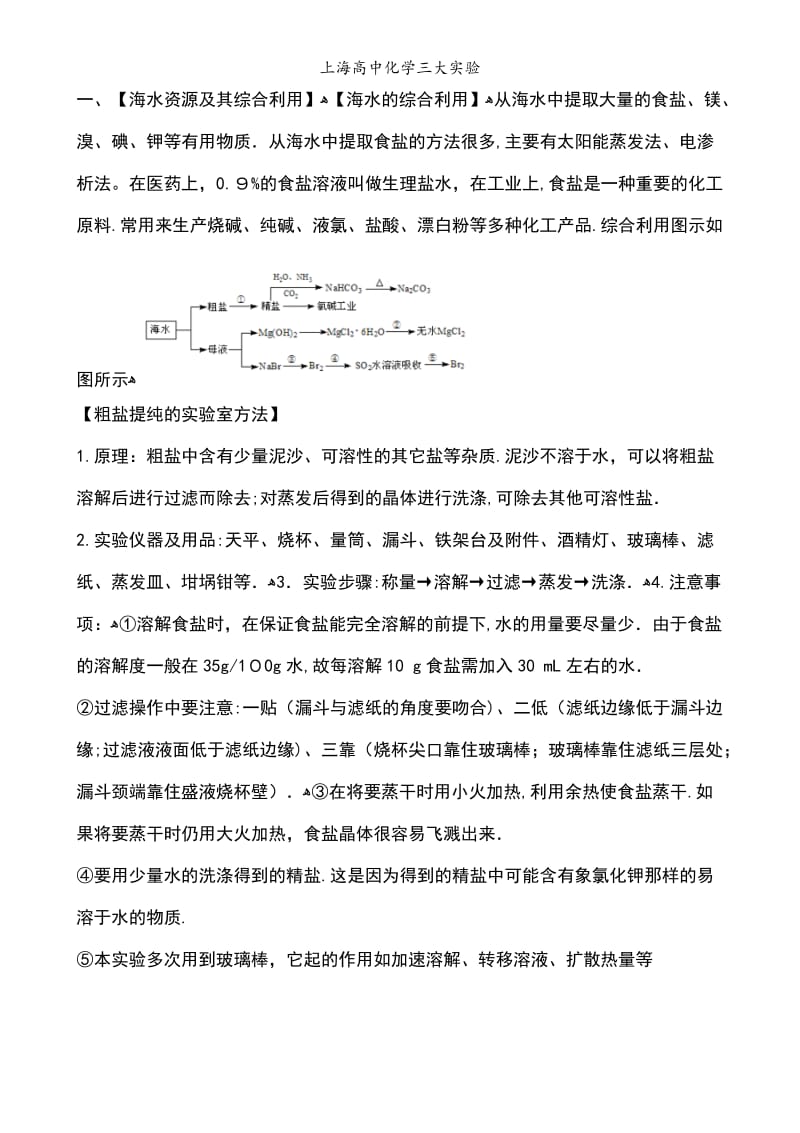 上海高中化学三大实验.doc_第1页