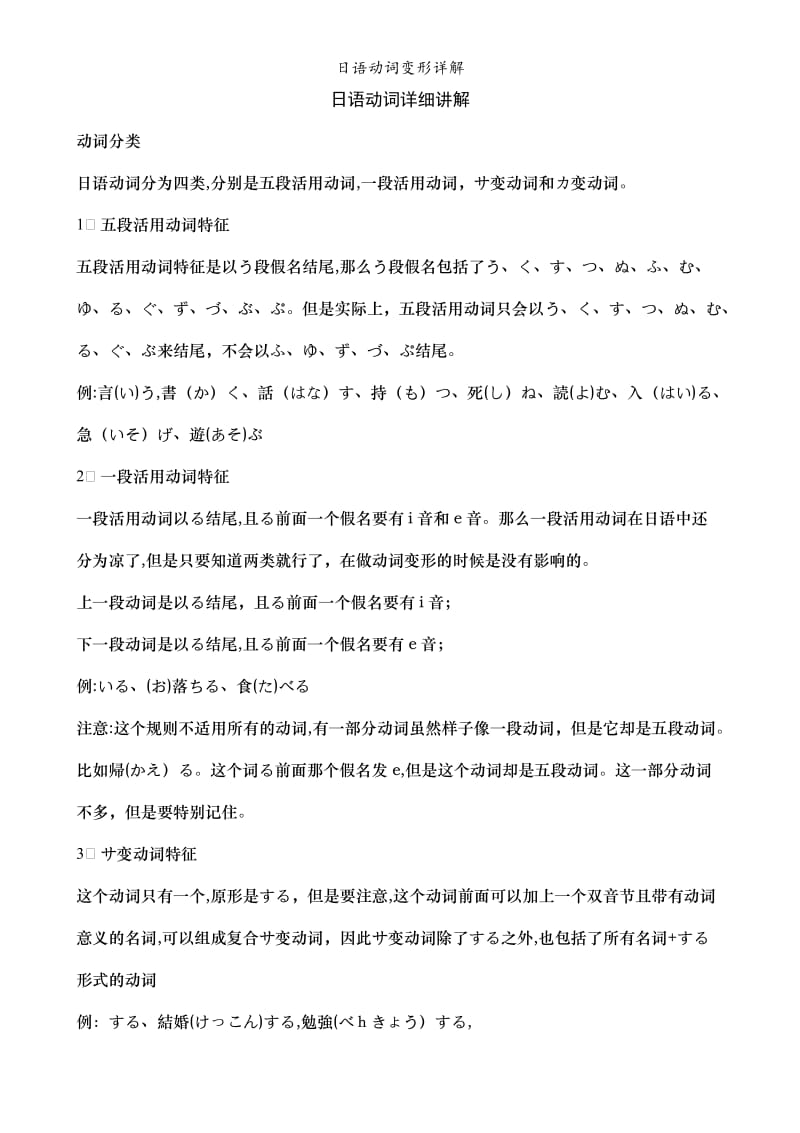 日语动词变形详解.doc_第1页