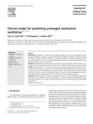 Clinical model for predicting prolonged mechanical ventilation.pdf