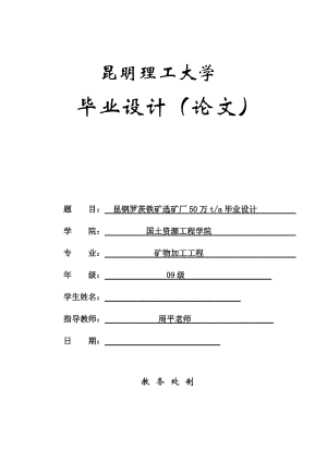 选矿毕业设计说明书 (2).doc