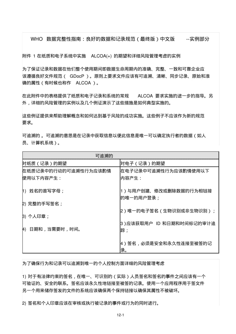 WHO数据完整性指南：良好的数据和记录规范(最终版)中文版--实例部分要点.pdf_第1页
