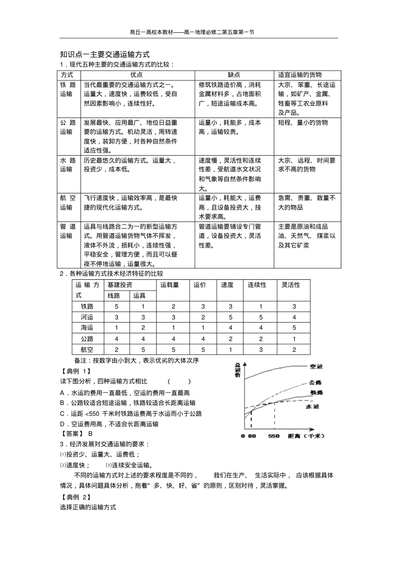 第五章第一节交通运输方式和布局导学案要点.pdf_第2页