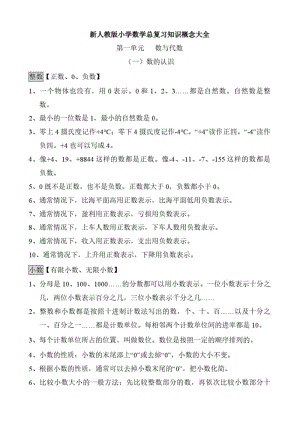 沪教版小升初数学总复习知识概念汇总(全).pdf