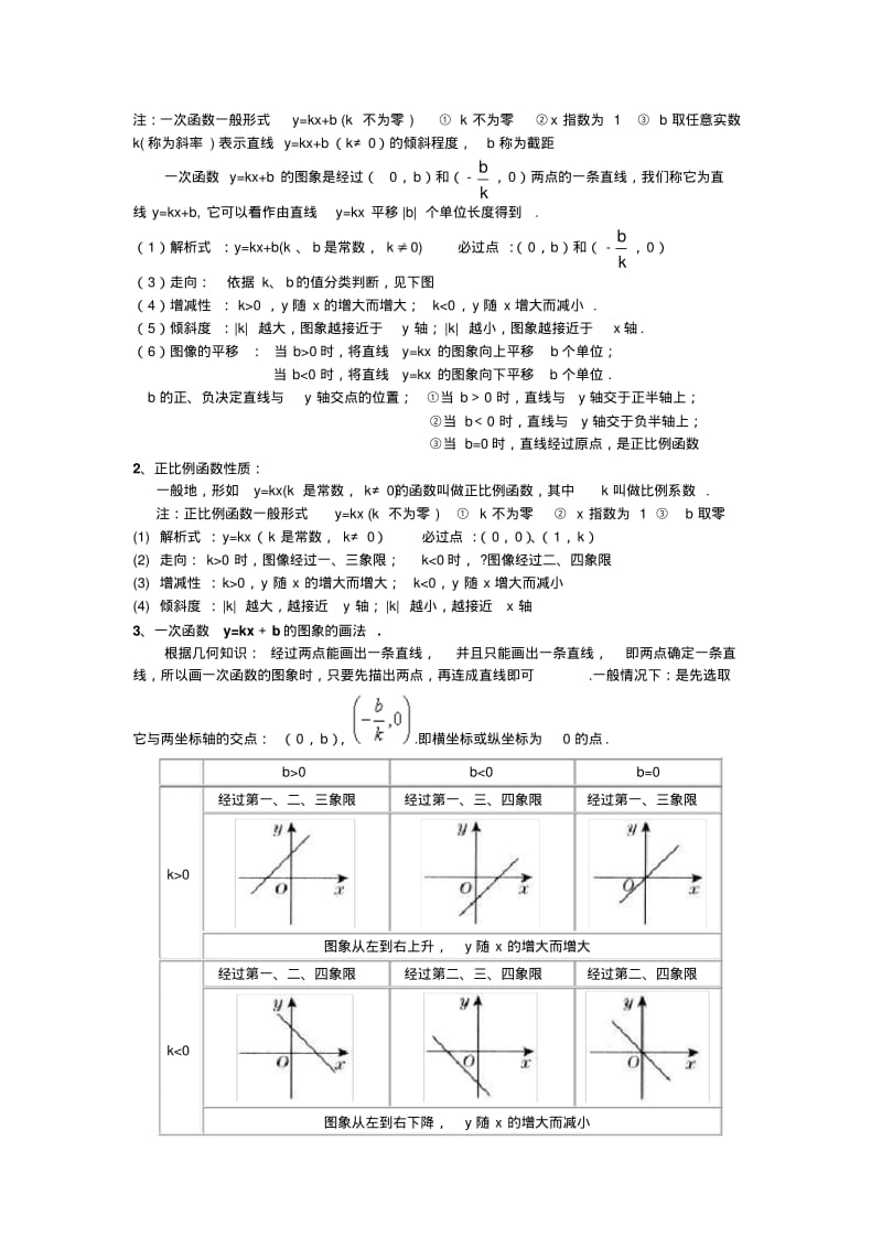 北师大版八年级数学上册一次函数知识点总结.pdf_第2页