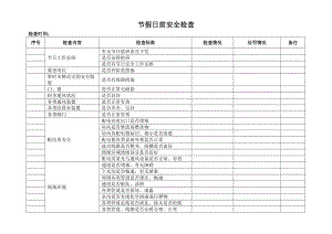 节假日前安全检查表.doc