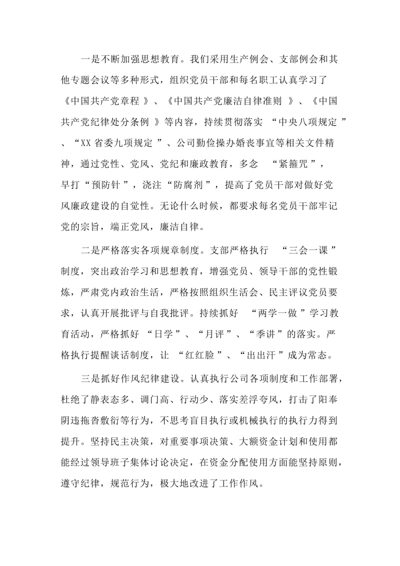 某国有企业党支部年度党风廉政建设总结材料.doc_第3页