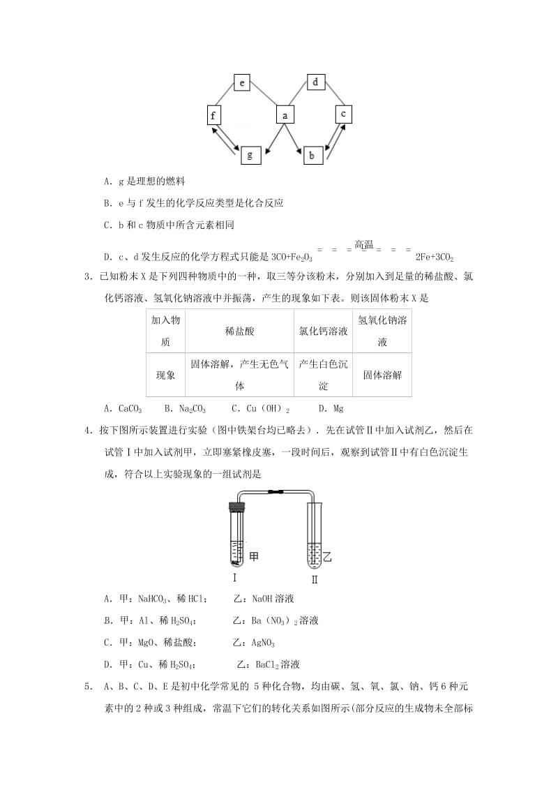 [最新]河北省沧州市中考化学第二轮知识点复习 物质的推断.doc_第3页