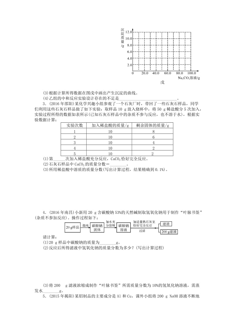 广东省中考化学复习第二部分专题提升专题六综合计算题试题.doc_第2页