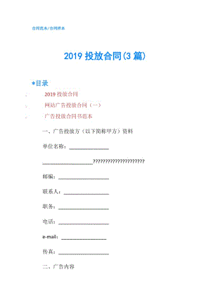 2019投放合同(3篇).doc