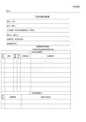 工作交接记录表格模板.pdf
