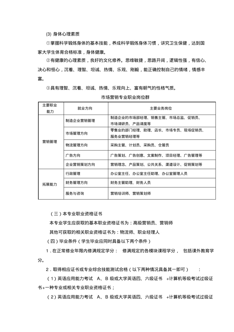 【优质文档】市场营销专业人才培养方案.pdf_第3页