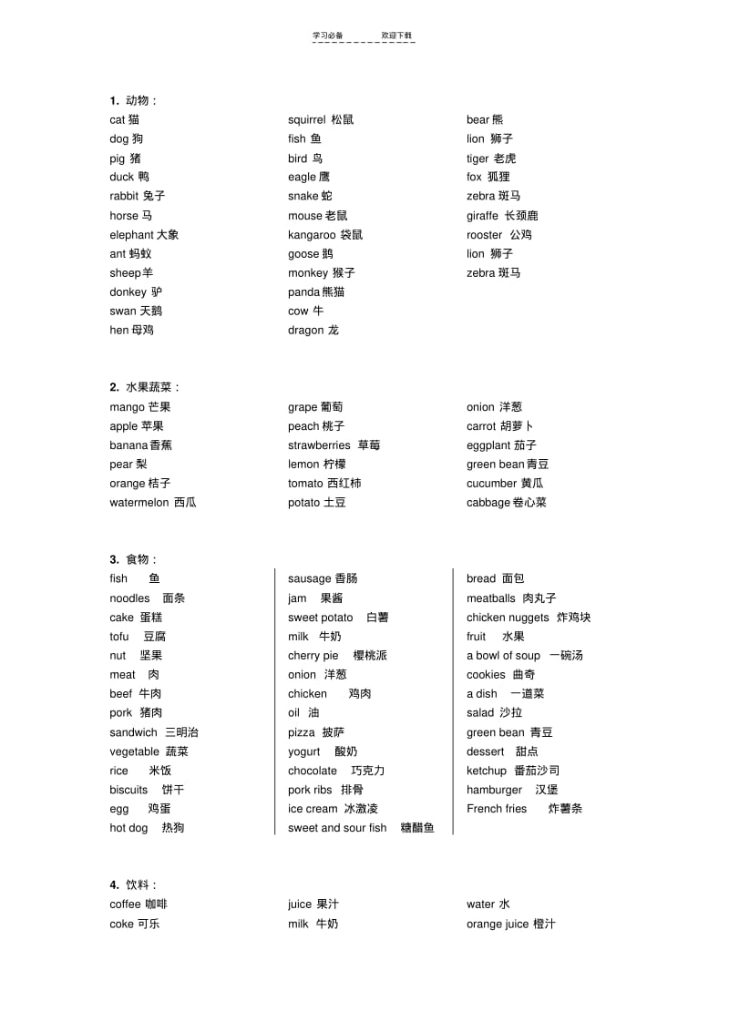 【优质文档】小学英语单词分类+语法时态汇总(附练习题).pdf_第1页