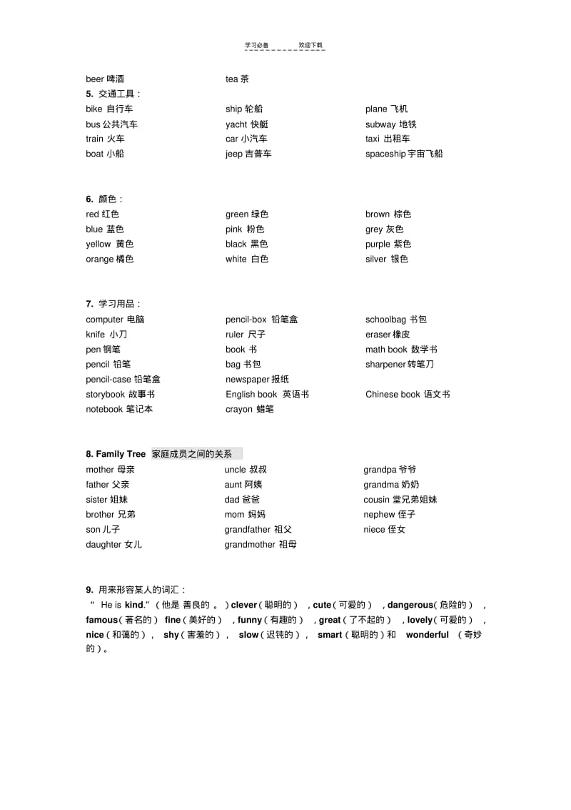 【优质文档】小学英语单词分类+语法时态汇总(附练习题).pdf_第2页