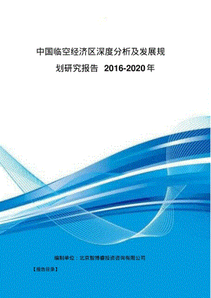 中国临空经济区深度分析及发展规划研究报告2016-2020年.pdf
