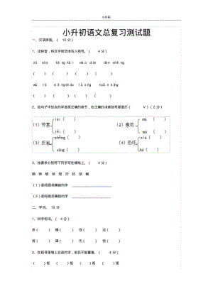 小升初语文总复习测试题.pdf