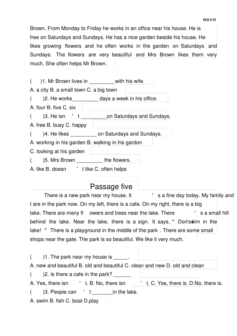 小学六年级英语阅读训练.pdf_第3页