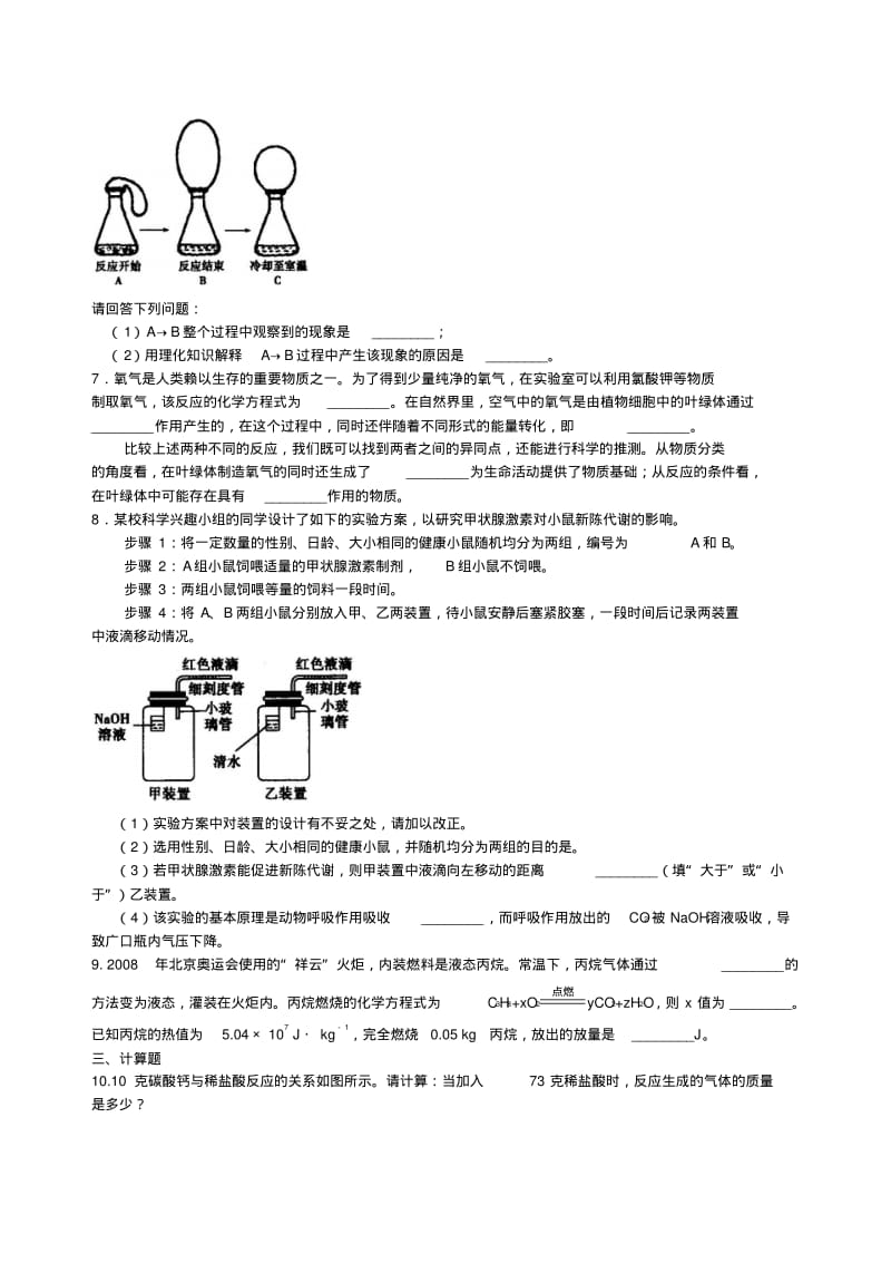 中考化学冲刺复习学科综合题基础巩固练习含解析.pdf_第2页