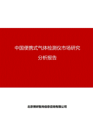 中国便携式气体检测仪市场研究分析报告.docx