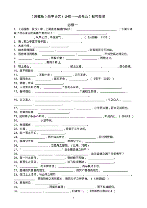 (苏教版)高中语文(必修一必修五)名句整理解析.pdf