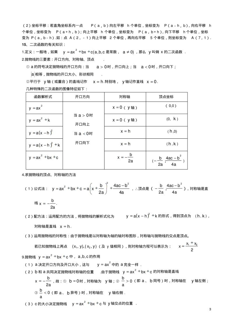 初中数学基本知识点总结(精简版)(文档良心出品).pdf_第3页