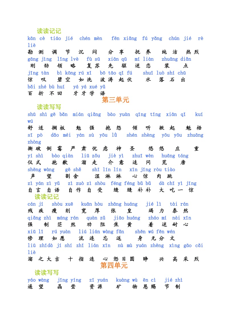 人教版六年级语文上册词语盘点带拼音(注音版).doc_第2页