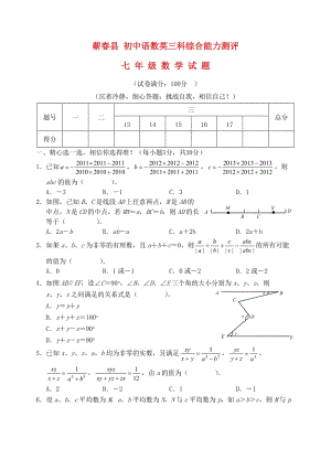 七年级数学主科语数外综合能力测评试题新人教版.doc