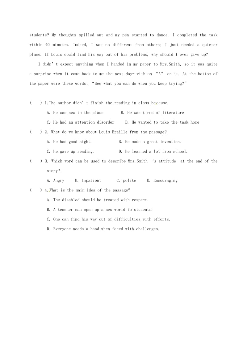 九年级英语课堂拓展练习二无答案.doc_第3页