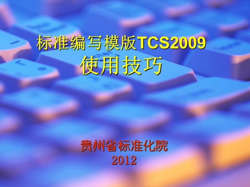 标准编写模版TCS2009.ppt_第1页