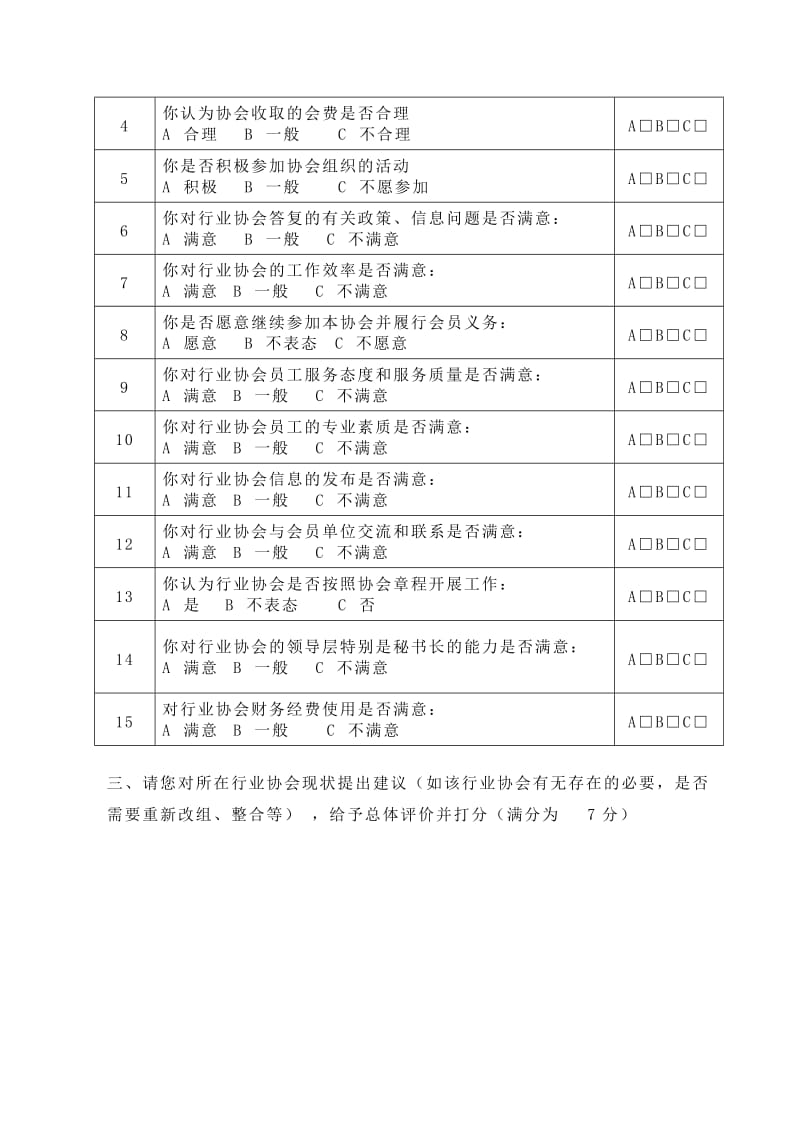 宁波市行业协会会员企业满意度评估表.doc_第2页