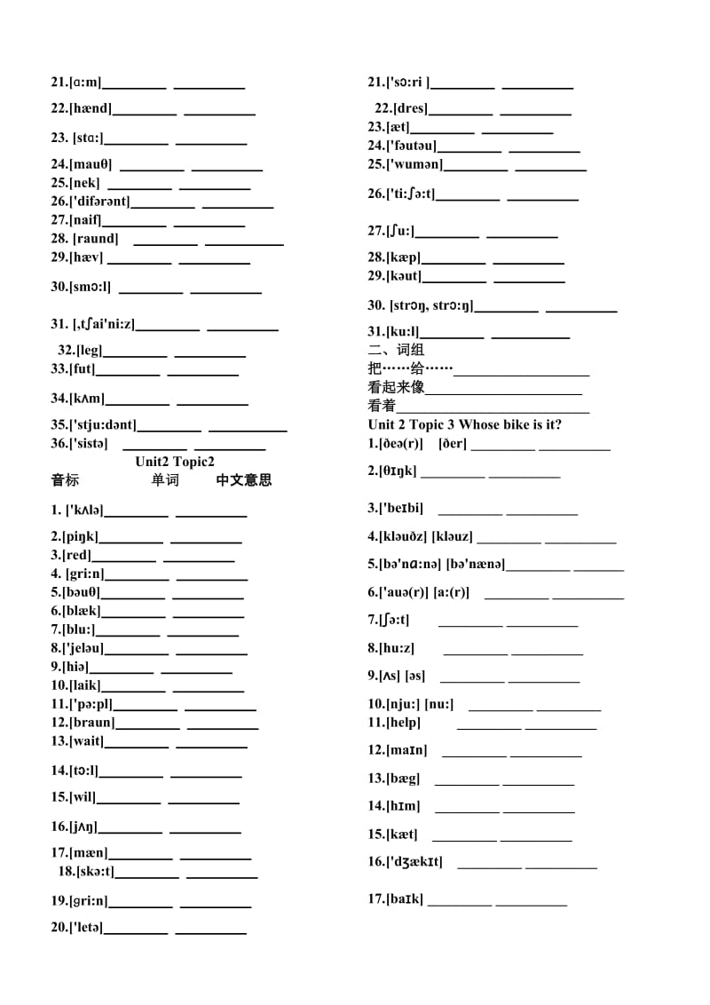 仁爱_七上_Units1-4看音标写单词.doc_第3页