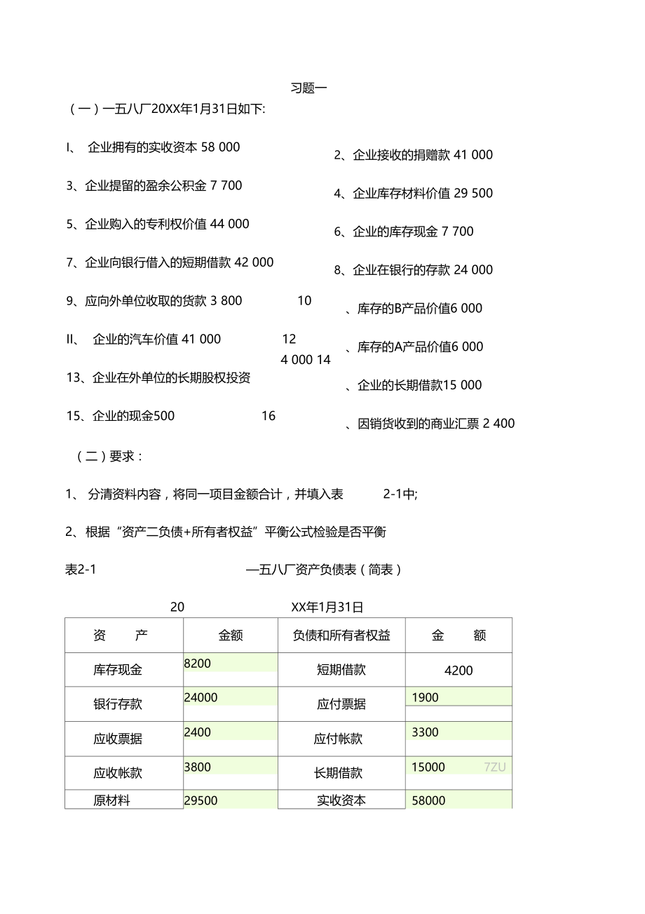 福师大网络教学作业基础会计.doc_第1页