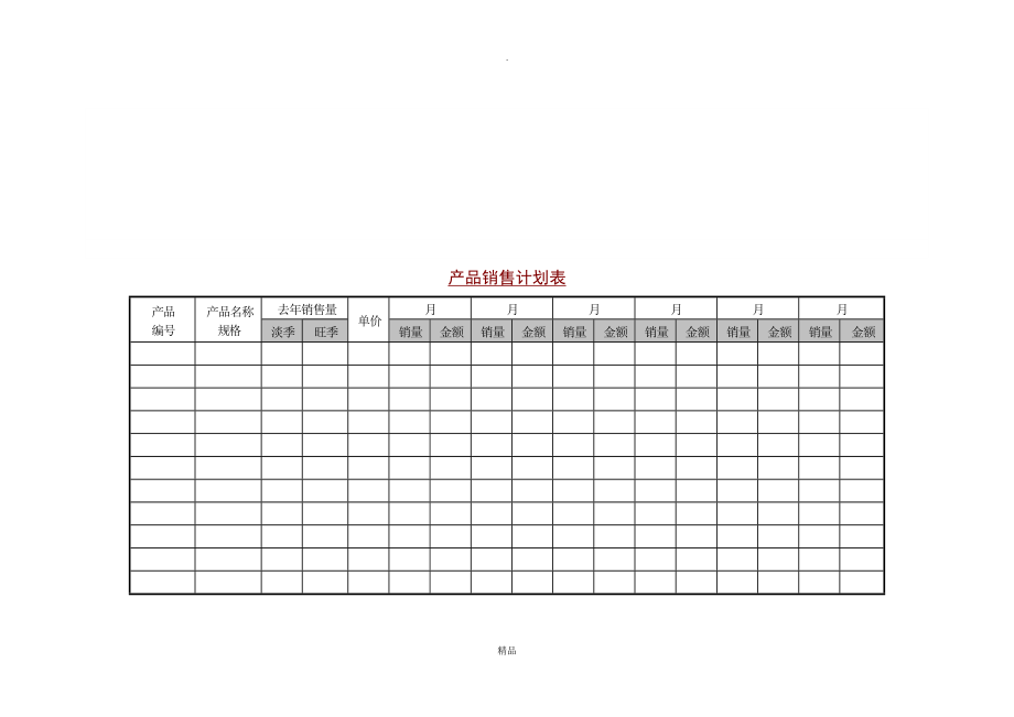 【管理精品】产品销售计划表(1).doc_第1页