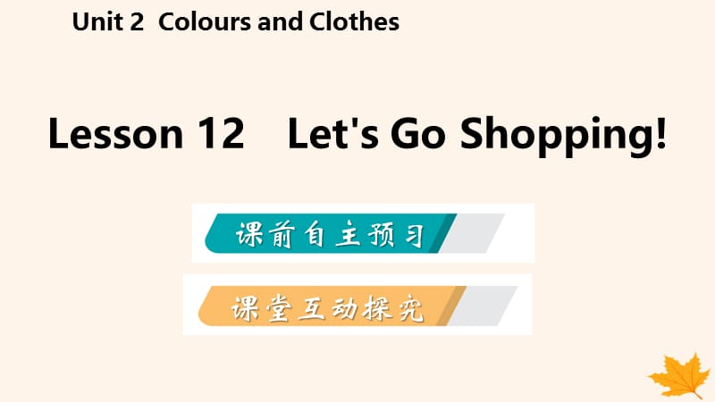 2018-2019学年七年级英语上册 Unit 2 Colours and Clothes Lesson 12 Let&rsquo;s Go Shopping导学课件 （新版）冀教版.ppt_第2页