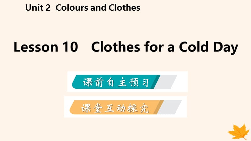 2018-2019学年七年级英语上册 Unit 2 Colours and Clothes Lesson 10 Clothes for a Cold Day导学课件 （新版）冀教版.ppt_第2页