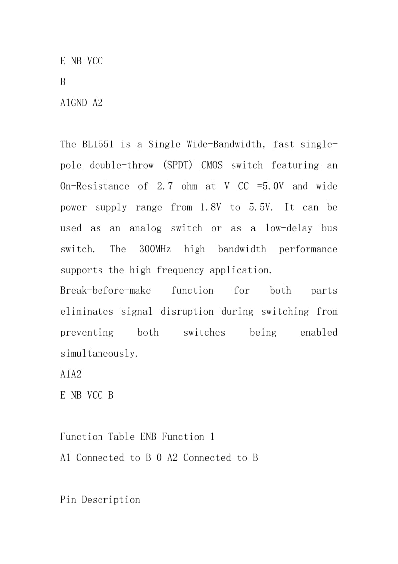 DS_BL1551--SPDT Analog Switch(EN,V1.0).docx_第2页