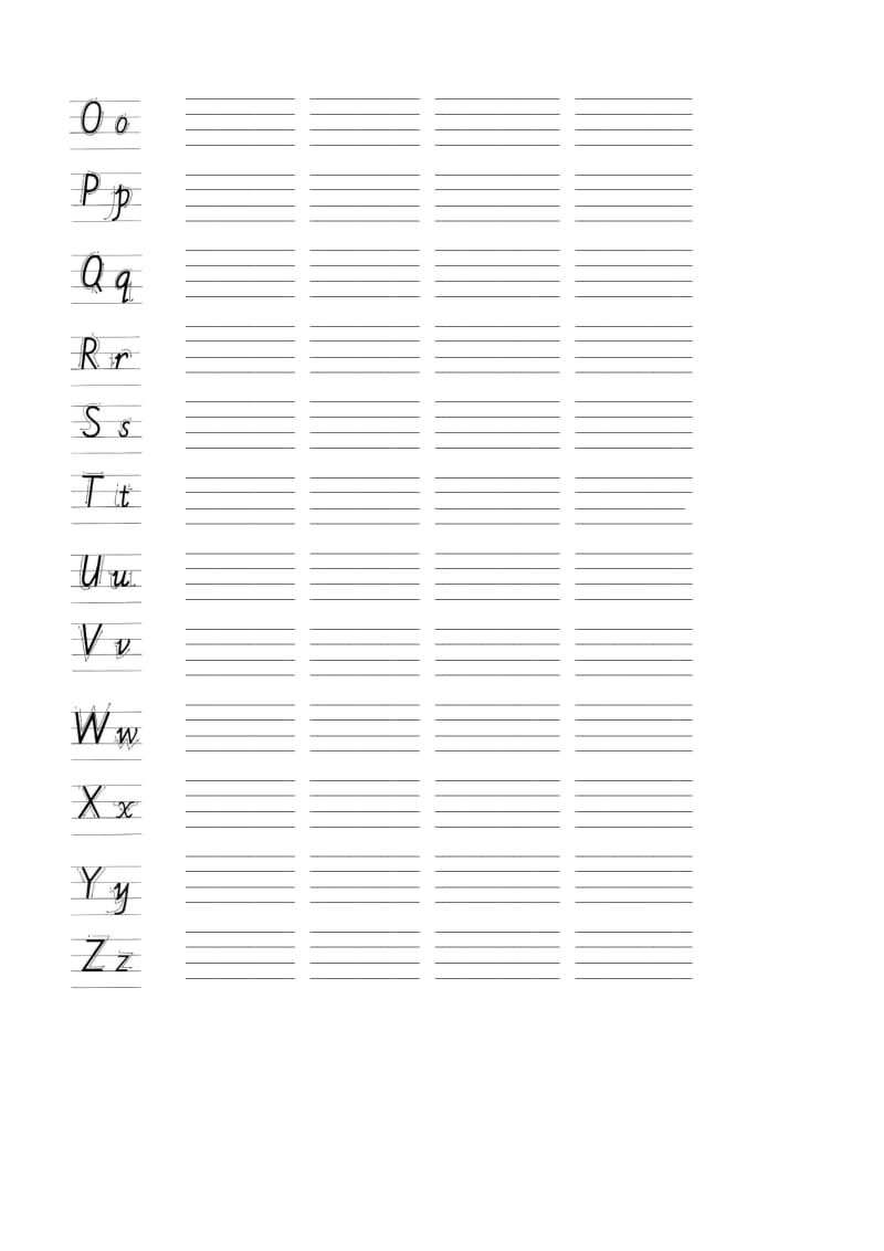 26个英文字母手写体练习页(2页).doc_第2页