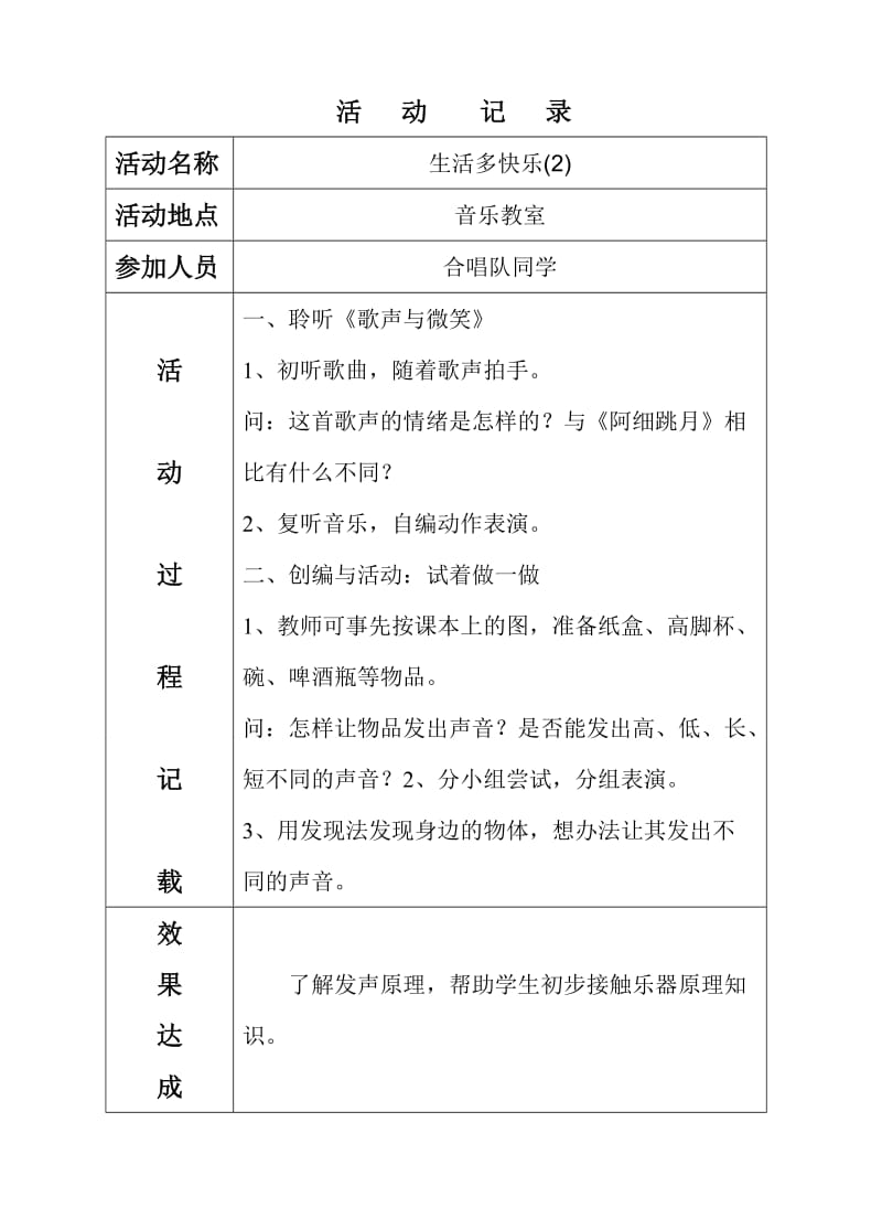 广林木小学音乐兴趣小组活动记录.doc_第2页