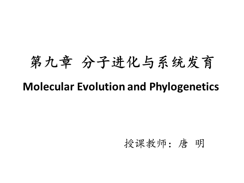 第九章 分子进化与系统发育.ppt_第1页