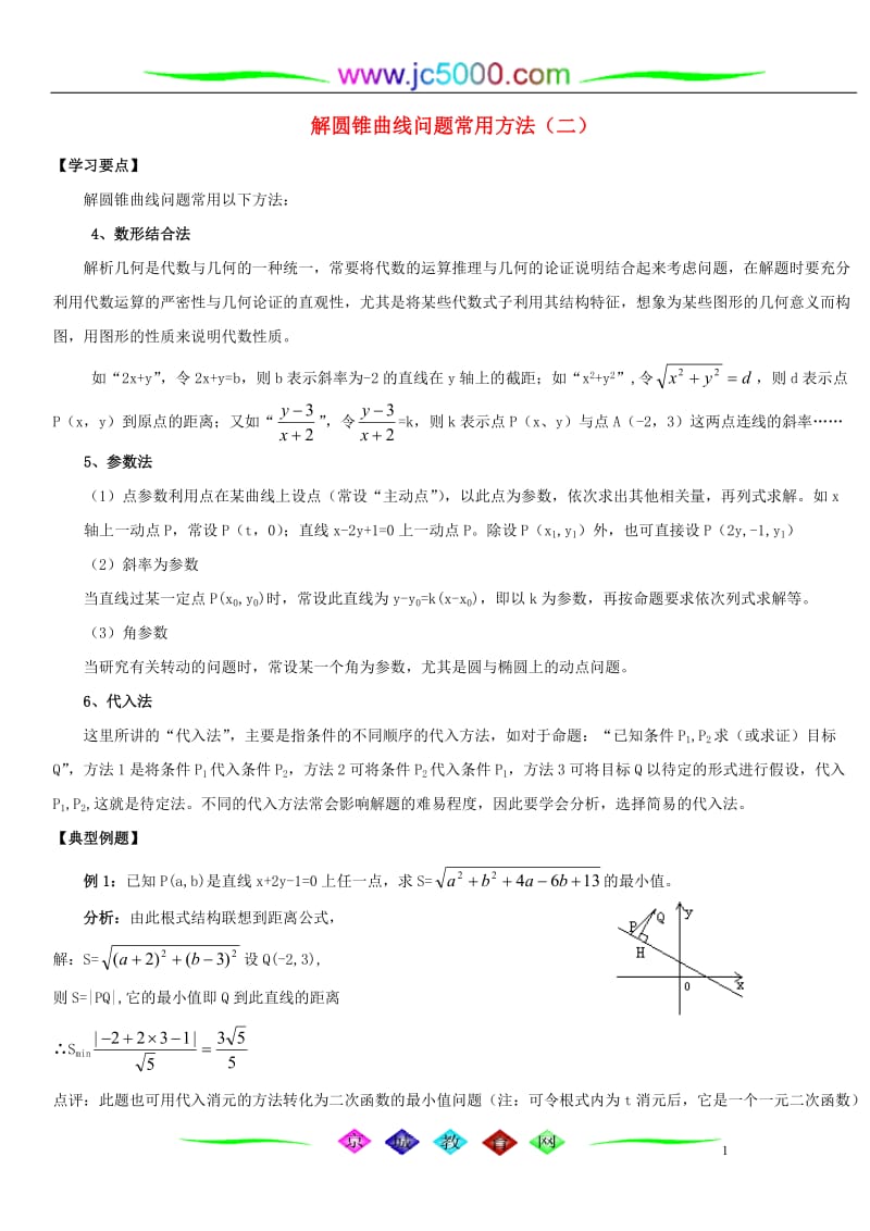 解圆锥曲线问题常用方法(二).doc_第1页