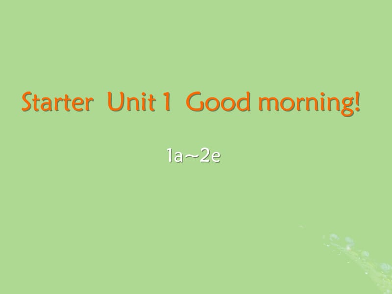 2019秋七年级英语上册 Starter Unit 1 Good morning（1a-2e）教学课件 （新版）人教新目标版.pptx_第2页
