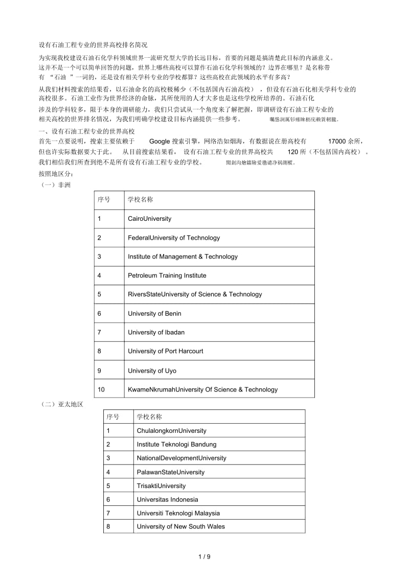 设有石油工程专业的世界高校排名简况.docx_第1页