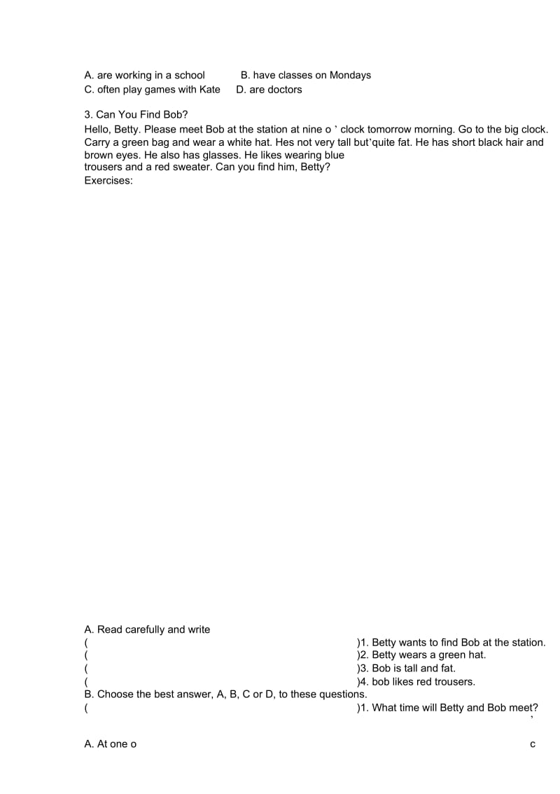 小学六年级英语阅读专项训练.docx_第3页
